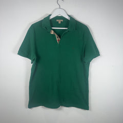 Burberry Green 1/4 Button Polo