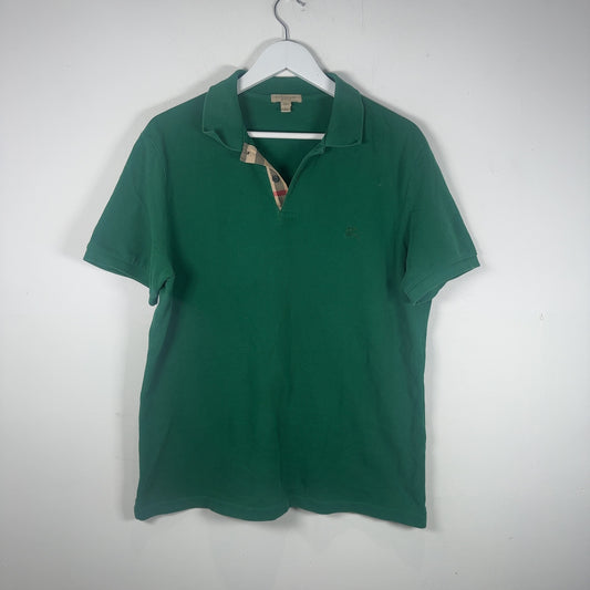 Burberry Green 1/4 Button Polo
