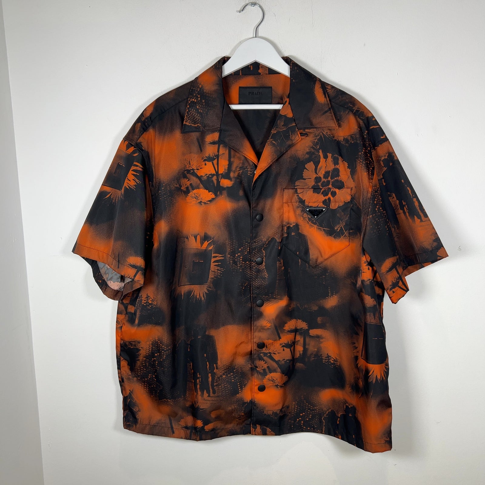 Prada Floral Print Re-Nylon Button-Up Shirt