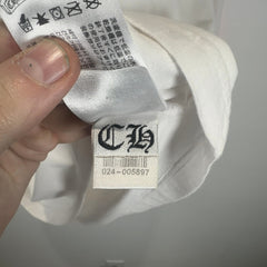 Chrome Hearts White/Pink Logo Long-Sleeve Shirt Size L