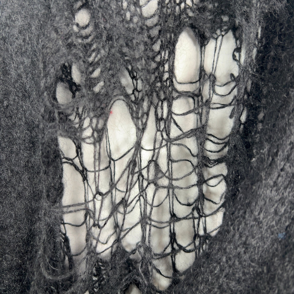Rick Owens Black Spider Banana Knit Sweater Size S