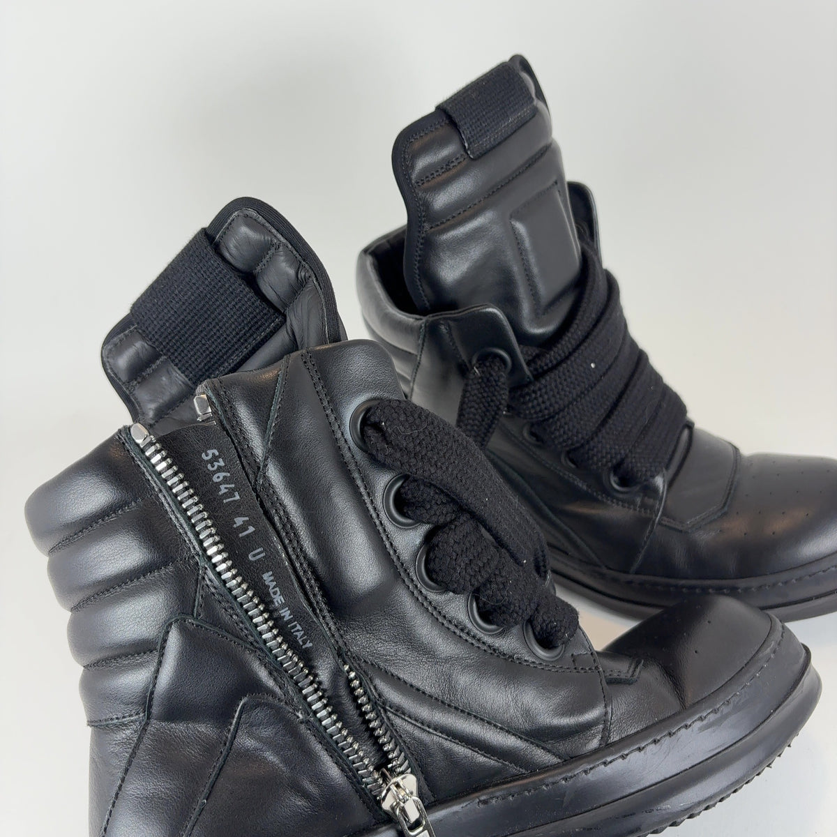 Rick Owens Jumbo Lace Geobasket Hightop Sneakers