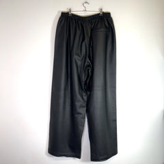 Balenciaga 3B Lambskin Wide-Leg Track Pants