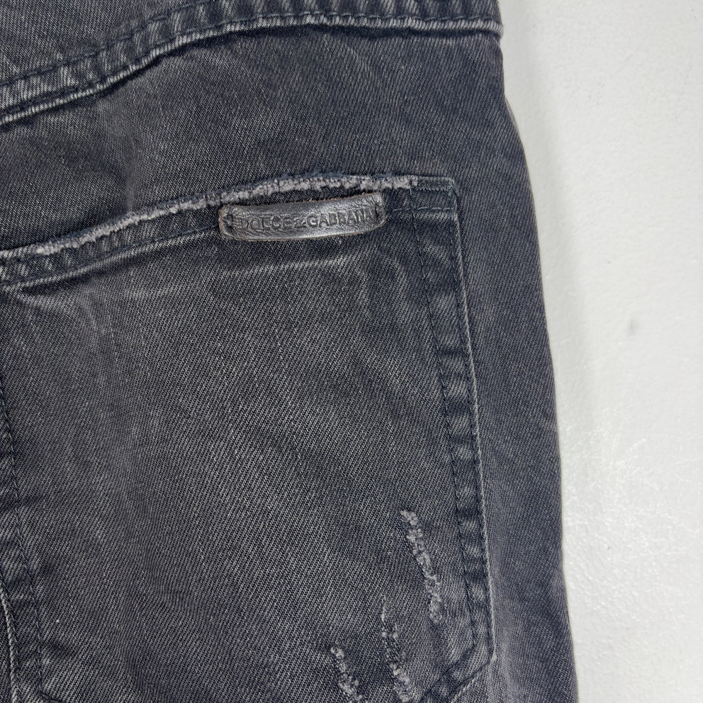 Dolce Gabbana Distressed Patch Jeans