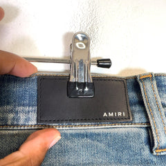 Amiri Clay Indigo Quilted Art Patch Denim Jeans