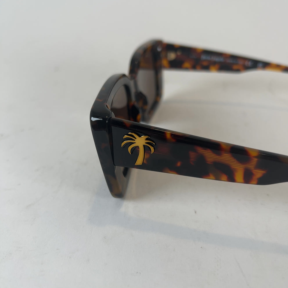 Palm Angels Large Square Tortoise Shell Frame Sunglasses