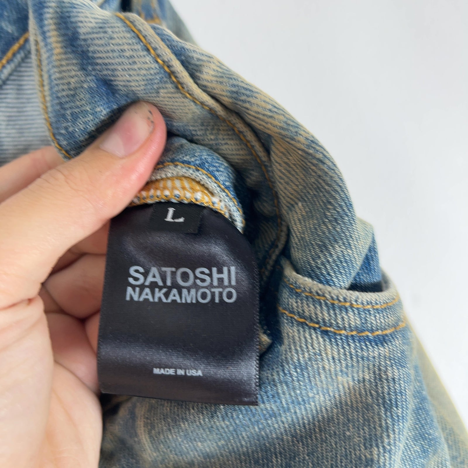 Satoshi Nakamoto Enduro Padded Distressed Lightwash Jeans