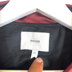Rhude Front-Zip Satin Bomber Jacket