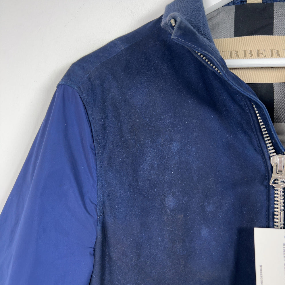 Burberry Brit Navy Nylon Sleeved Bomber