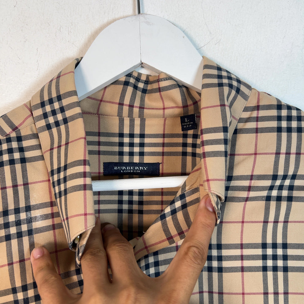 Burberry Vintage Check Plaid Button Up Shirt