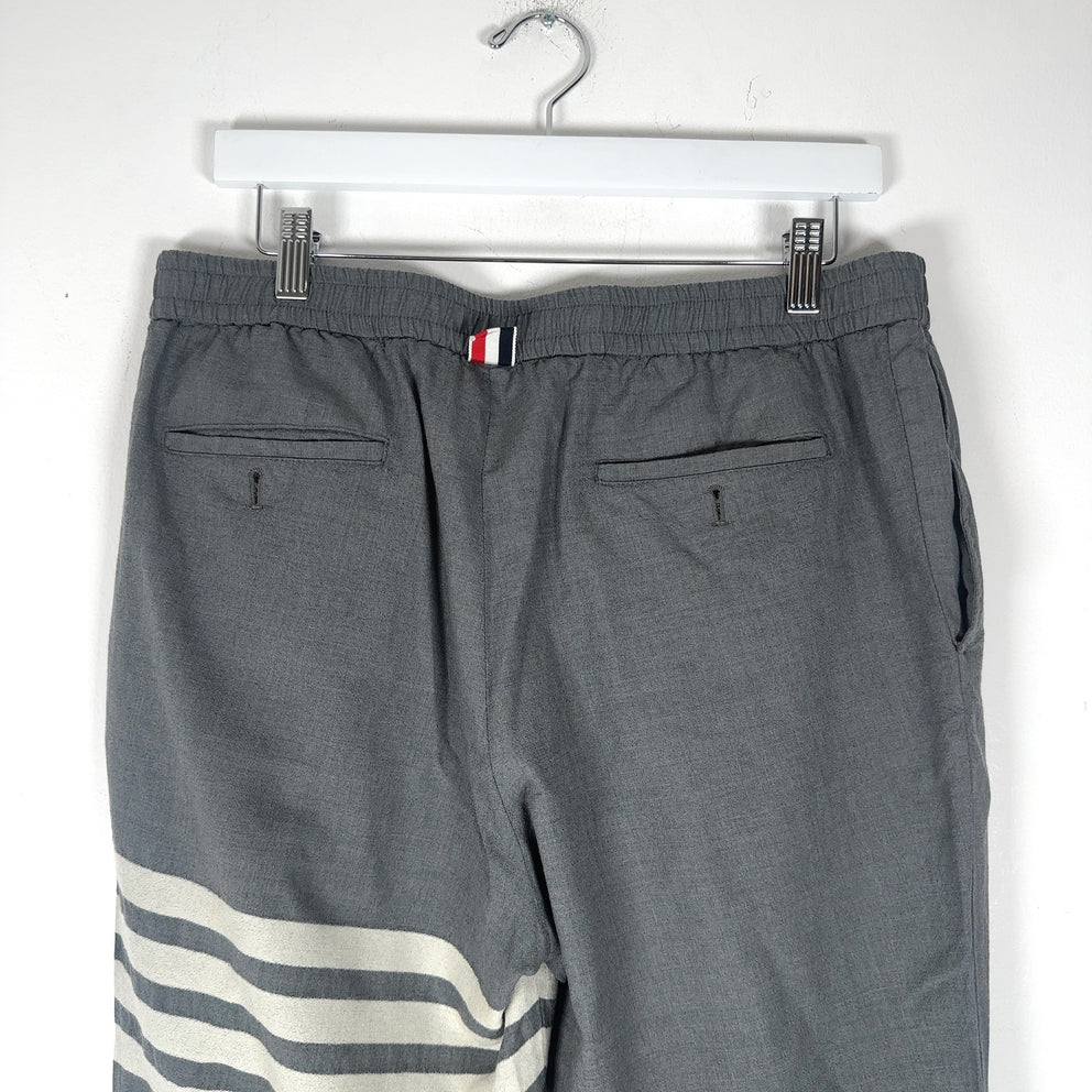 Thom Browne Woostered Woven Wool 4-Bar Pants
