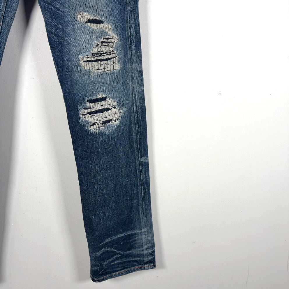 WTAPS High Rise Distressed Jeans