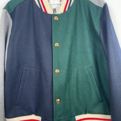 Thom Browne Color Block Wool Varsity Jacket
