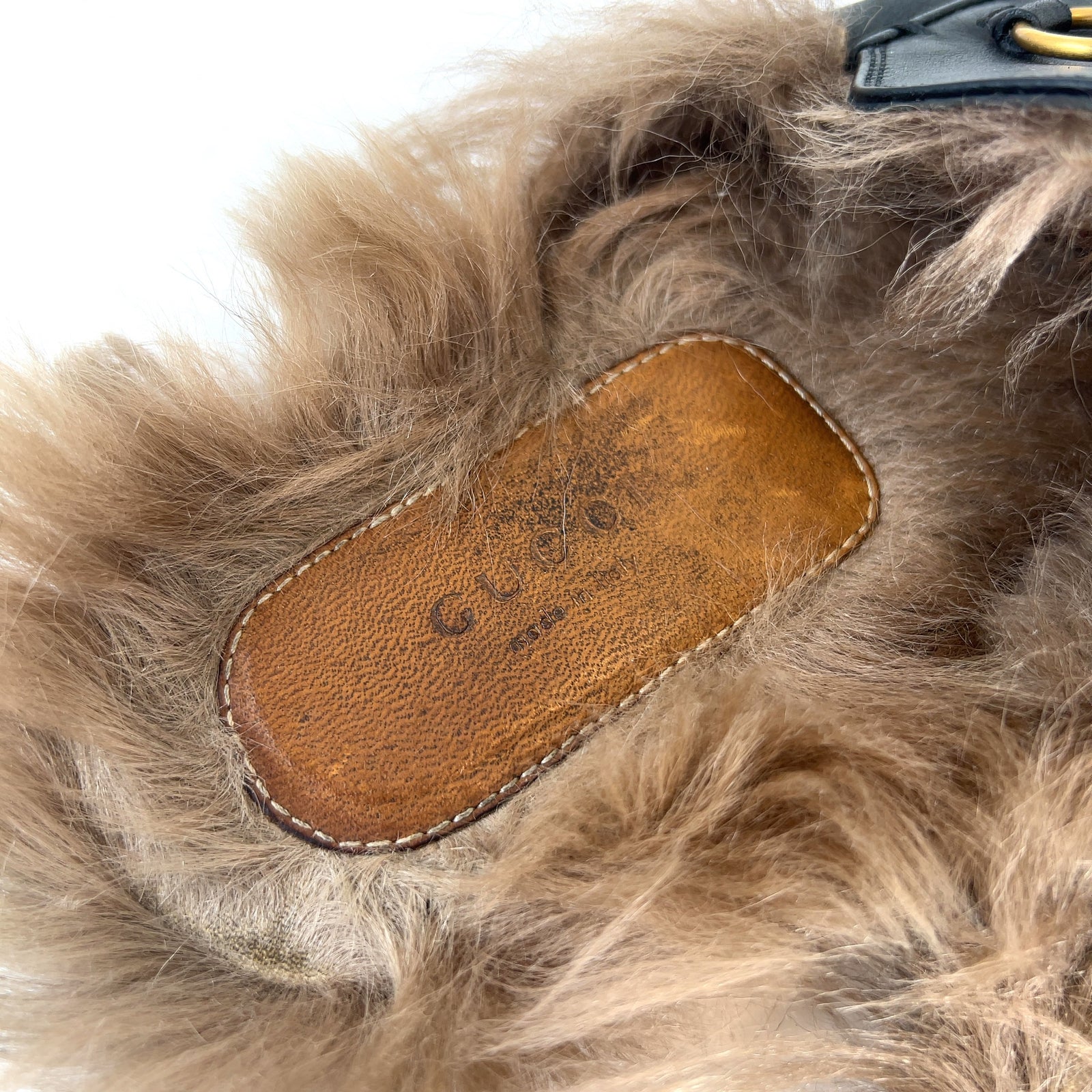 Gucci Leather & Fur 'Horsebit' Mules