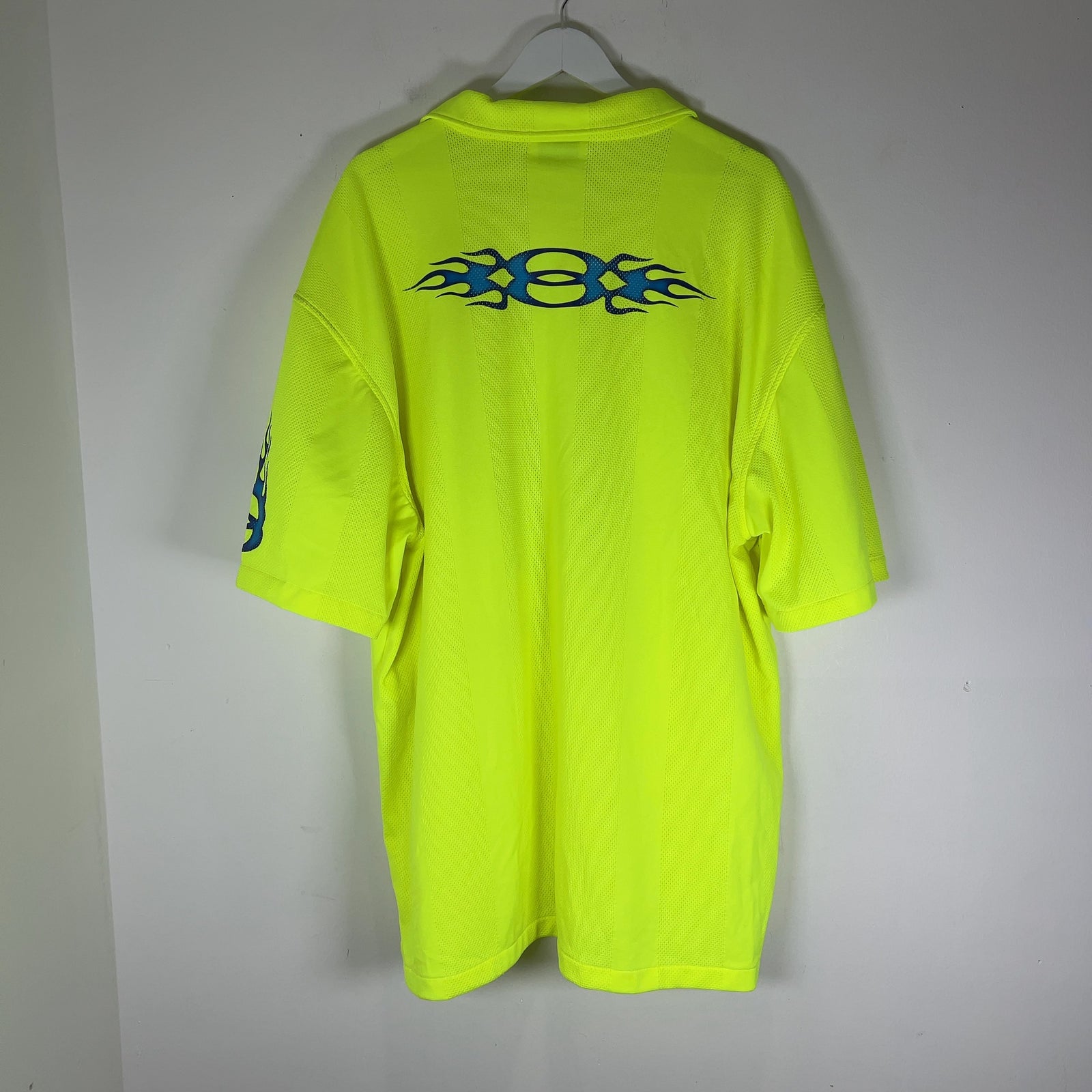 Balenciaga Unity Flame Button-Up Jersey Shirt