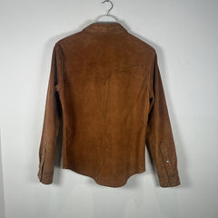 RRL Ralph Lauren Brown Suede Western Button-Up Shirt Size S