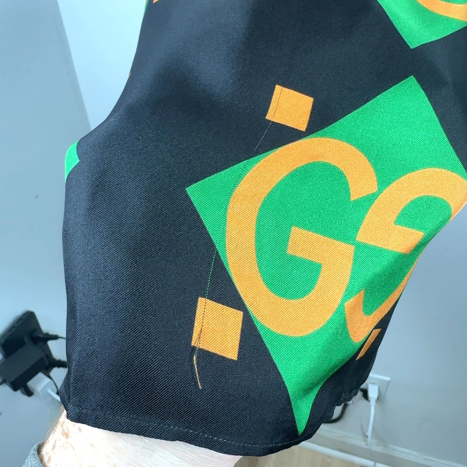 Gucci Mono-Block Silk Button-Up Shirt