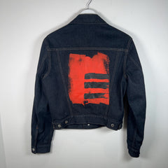 Helmut Lang Raw Denim 'Red Paint' Back Hit Jacket