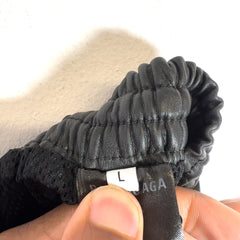Balenciaga 3B Lambskin Wide-Leg Track Pants