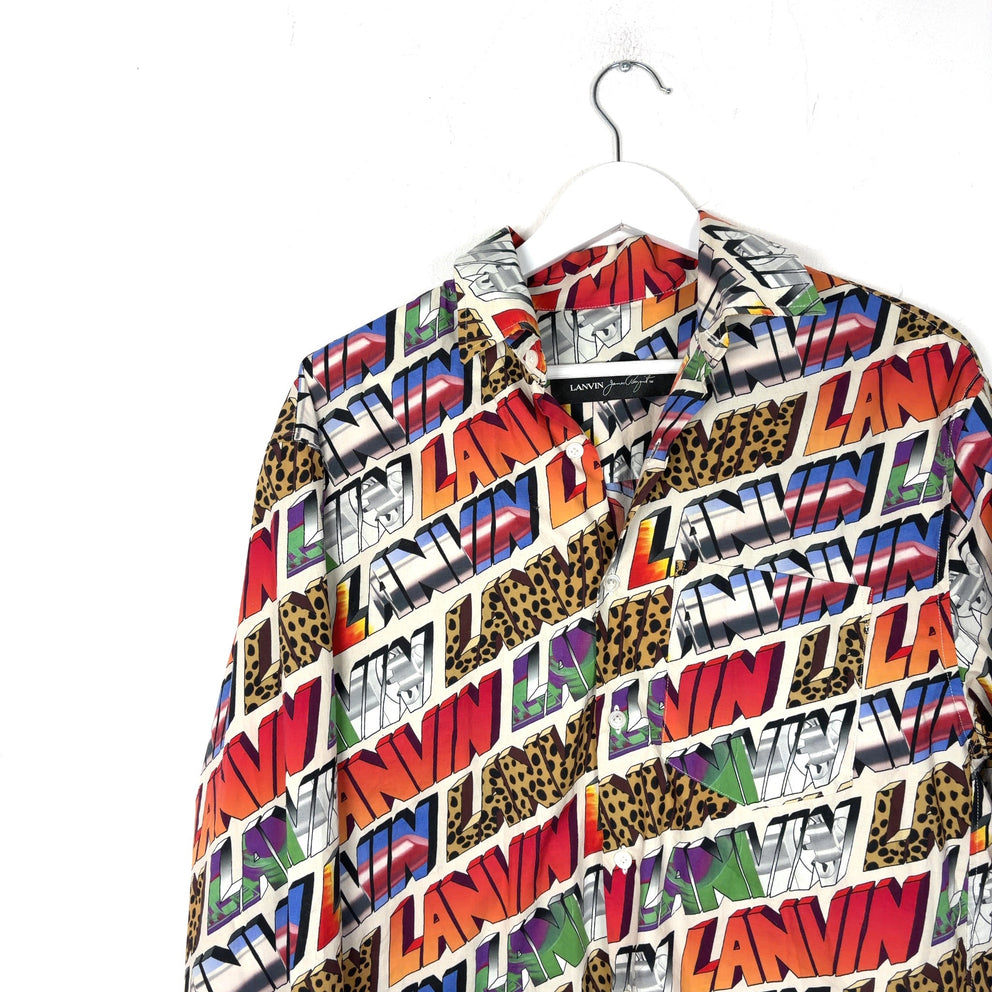 Lanvin Multi Print Logo Button Up Shirt