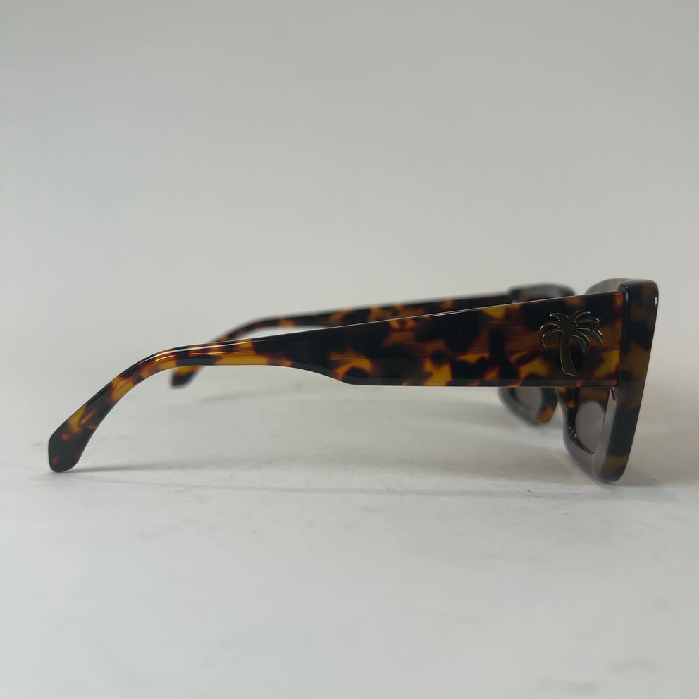 Palm Angels Large Square Tortoise Shell Frame Sunglasses