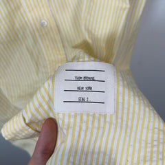 Thom Browne Yellow Gingham Shortsleeve Shirt