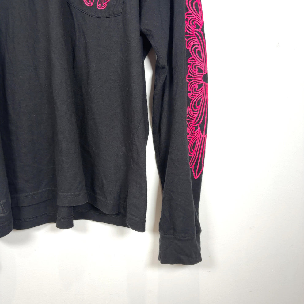 Chrome Hearts Pink Floral Cross Longsleeve