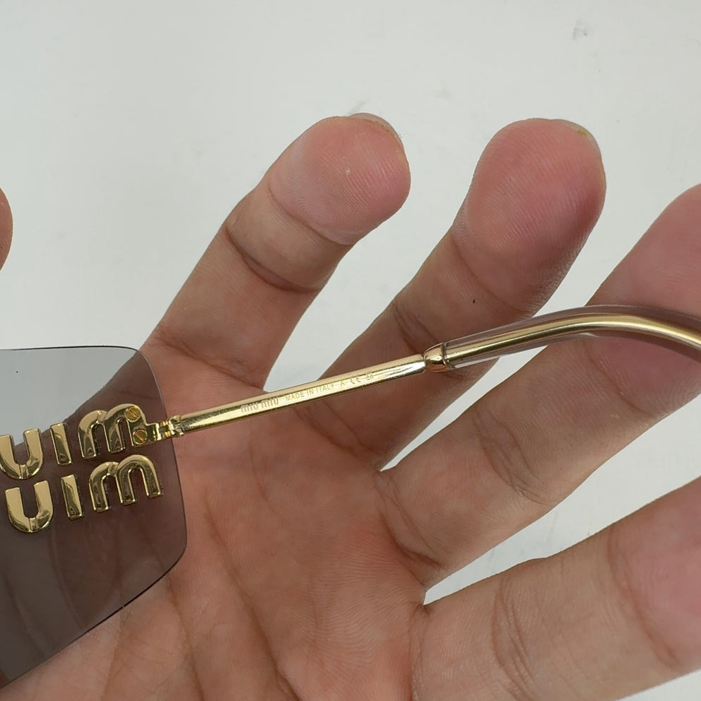 Miu Miu Wraparound Logo Sunglasses