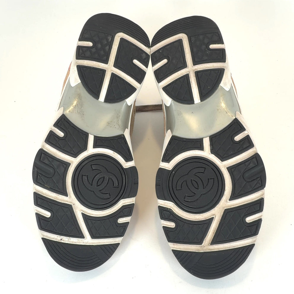 Chanel Brown Interlocking C Trainers