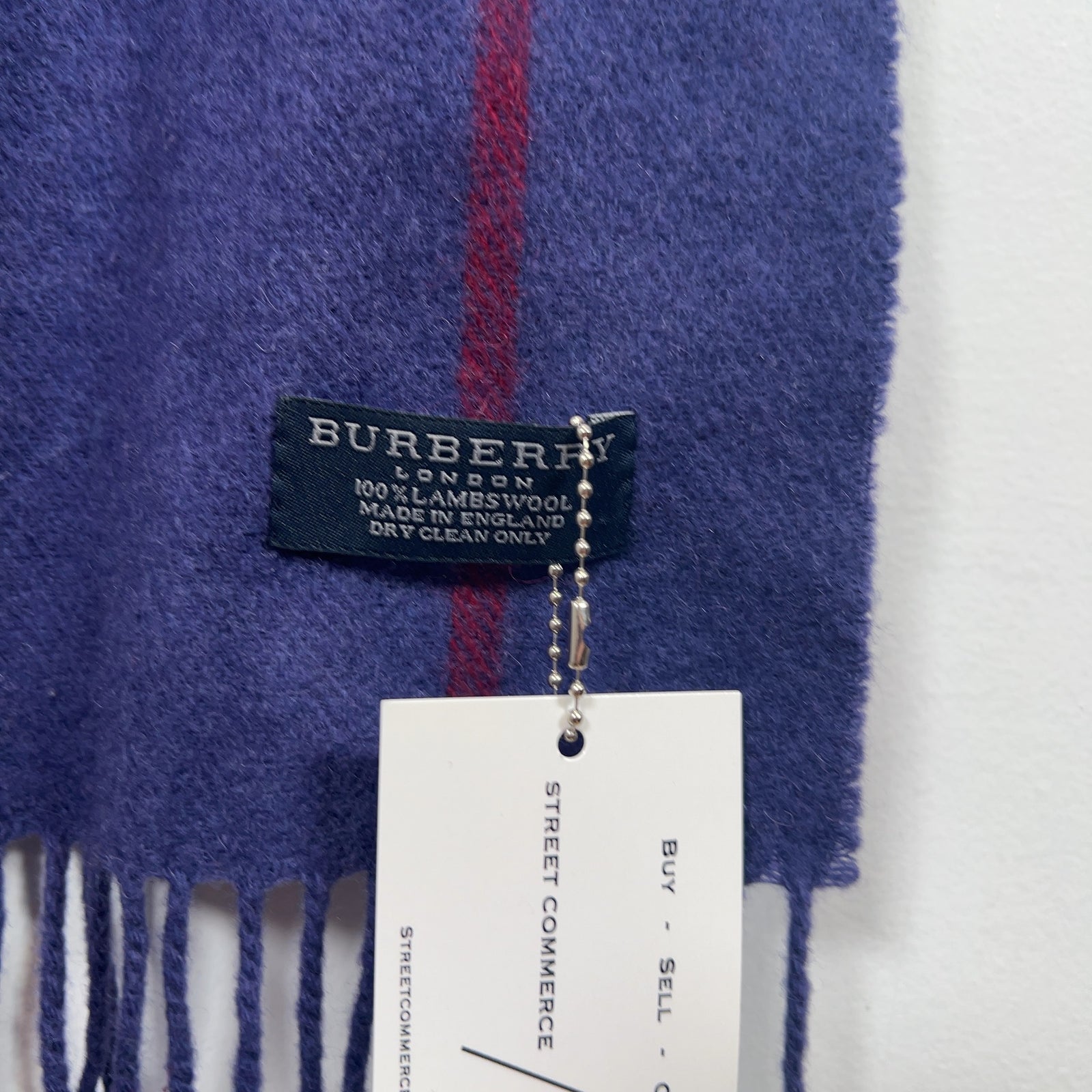 Burberry Purple Check Wool Scarf