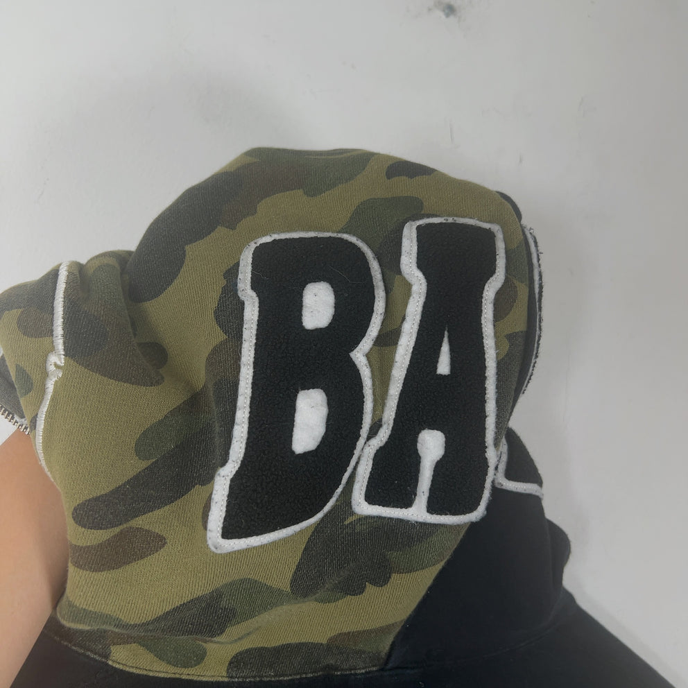 Bape Full Zip Half Camo Hoodie