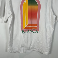 Casablanca Pink Outline Doorway Graphic White T-Shirt