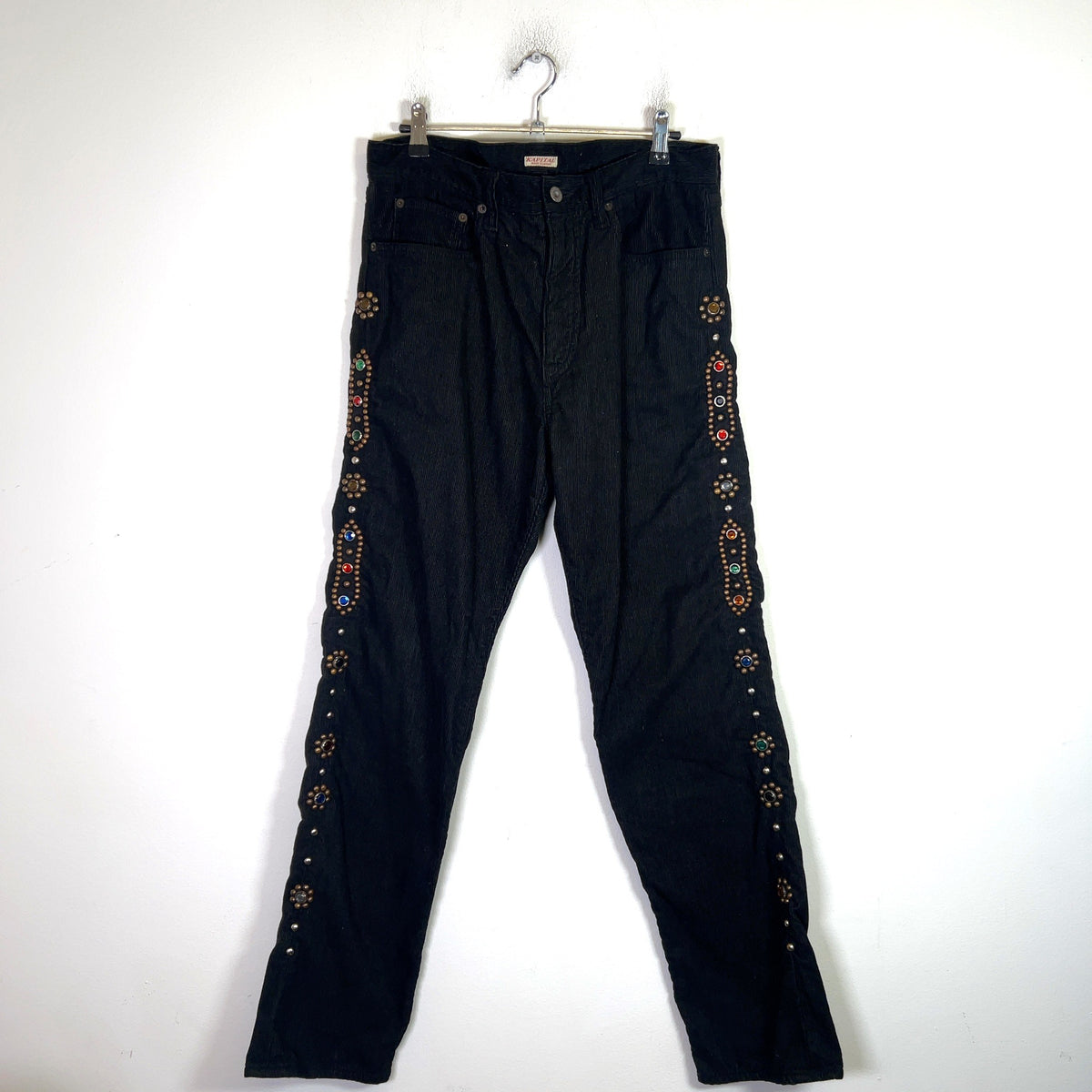 Kapital Black Corduroy Gemstone Pants