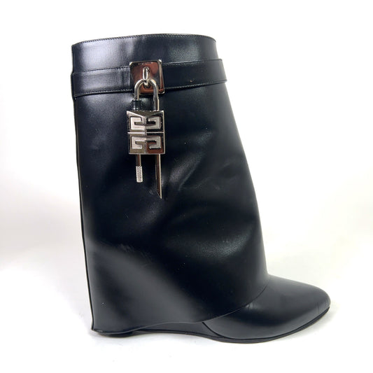 Givenchy Shark Calfskin Lock Ankle Boots