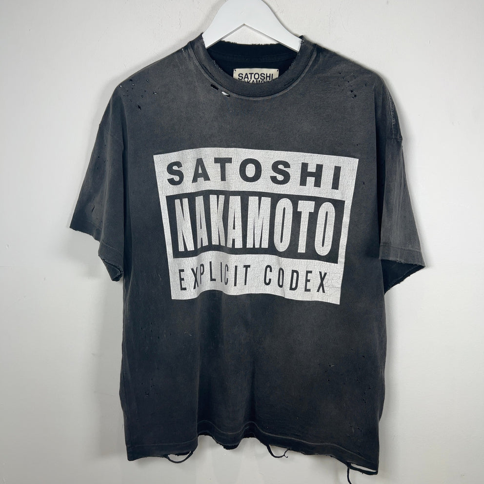 Satoshi Nakamoto Explicit Logo Graphic T-Shirt