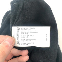 Chrome Hearts Blue Triple Cross Leather Patch Cashmere Beanie