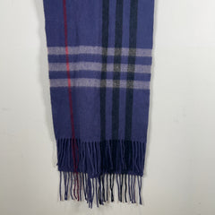 Burberry Purple Check Wool Scarf