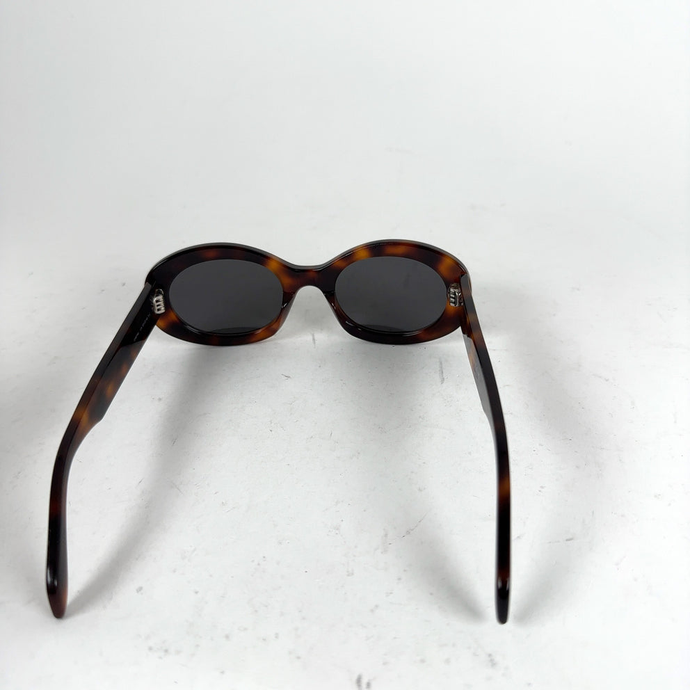 Celine Oval Tortoiseshell Acetate 01 Sunglasses