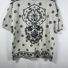 Rhude Floral Motif Knit Button Up Shirt