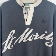 Bally 'St Moritz' Cashmere Placket 1/4 Button Sweater