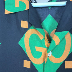 Gucci Mono-Block Silk Button-Up Shirt