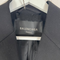 Balenciaga Barathea Black Duster Trench Coat