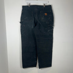 Carhartt White Paint Splatter Black 'Double Knee' Carpenter Pants