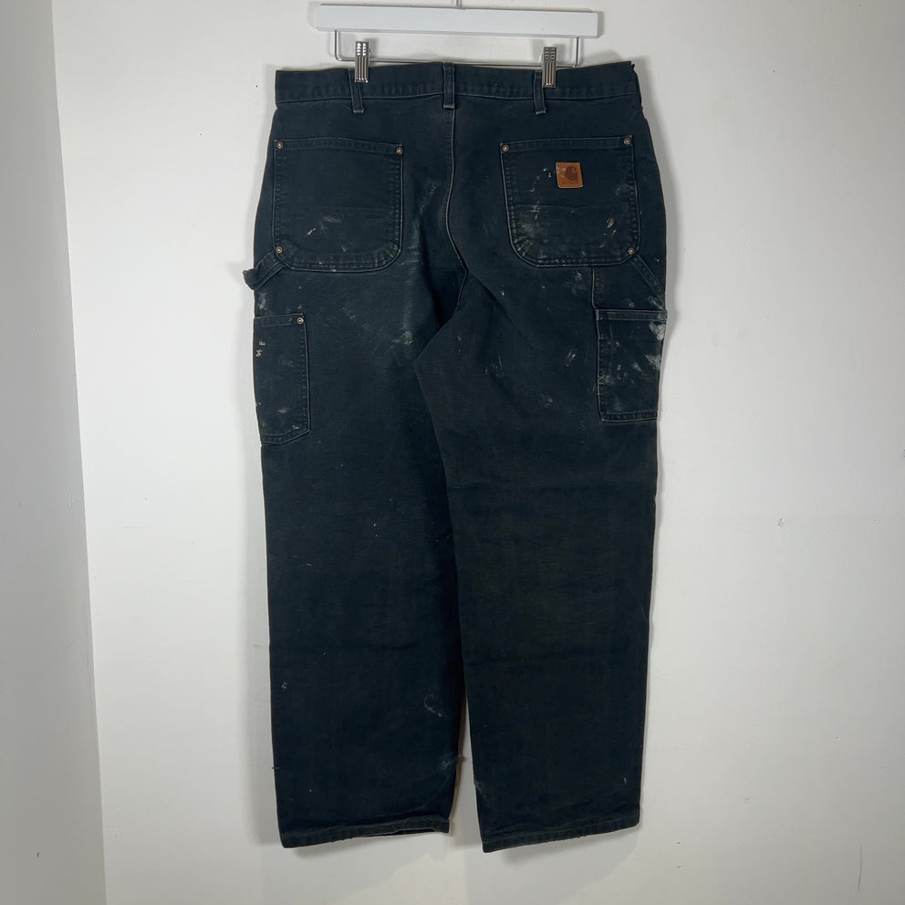Carhartt White Paint Splatter Black 'Double Knee' Carpenter Pants