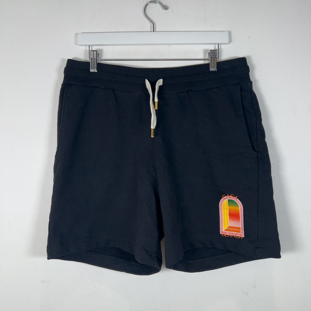 Casablanca Pink Outline Doorway Graphic Cotton Shorts