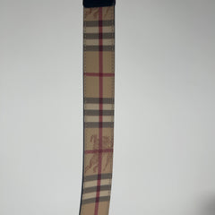 Burberry Check Canvas Black Leather Belt