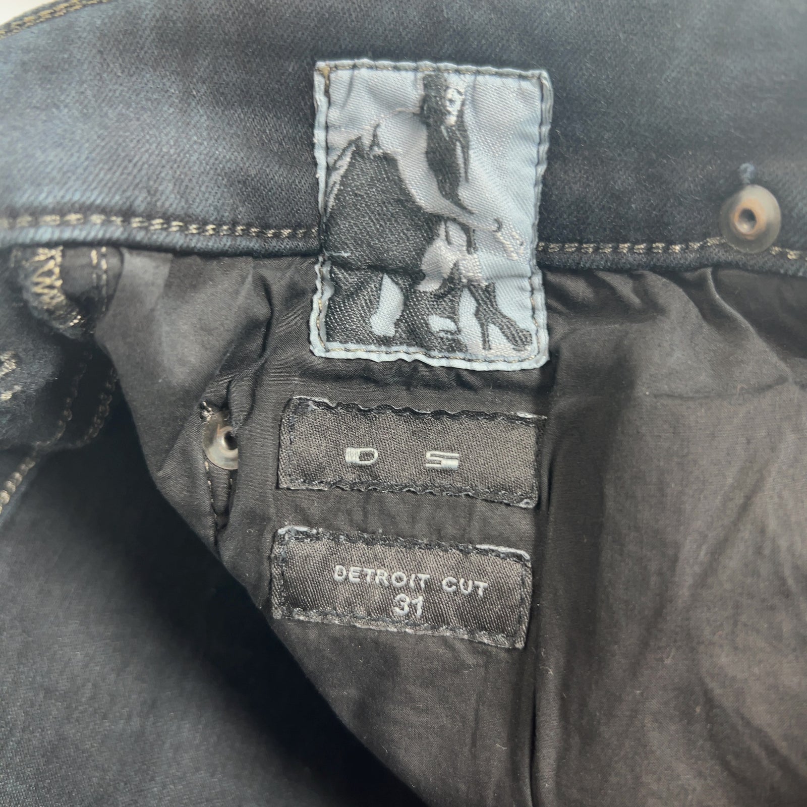 Rick Owens Waxed 'Detroit Cut' Denim Jeans