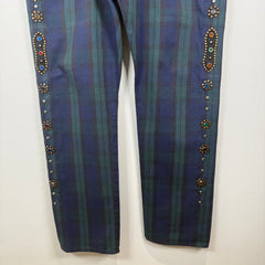 Kapital Plaid Blue/Green Gem Pants Size 38