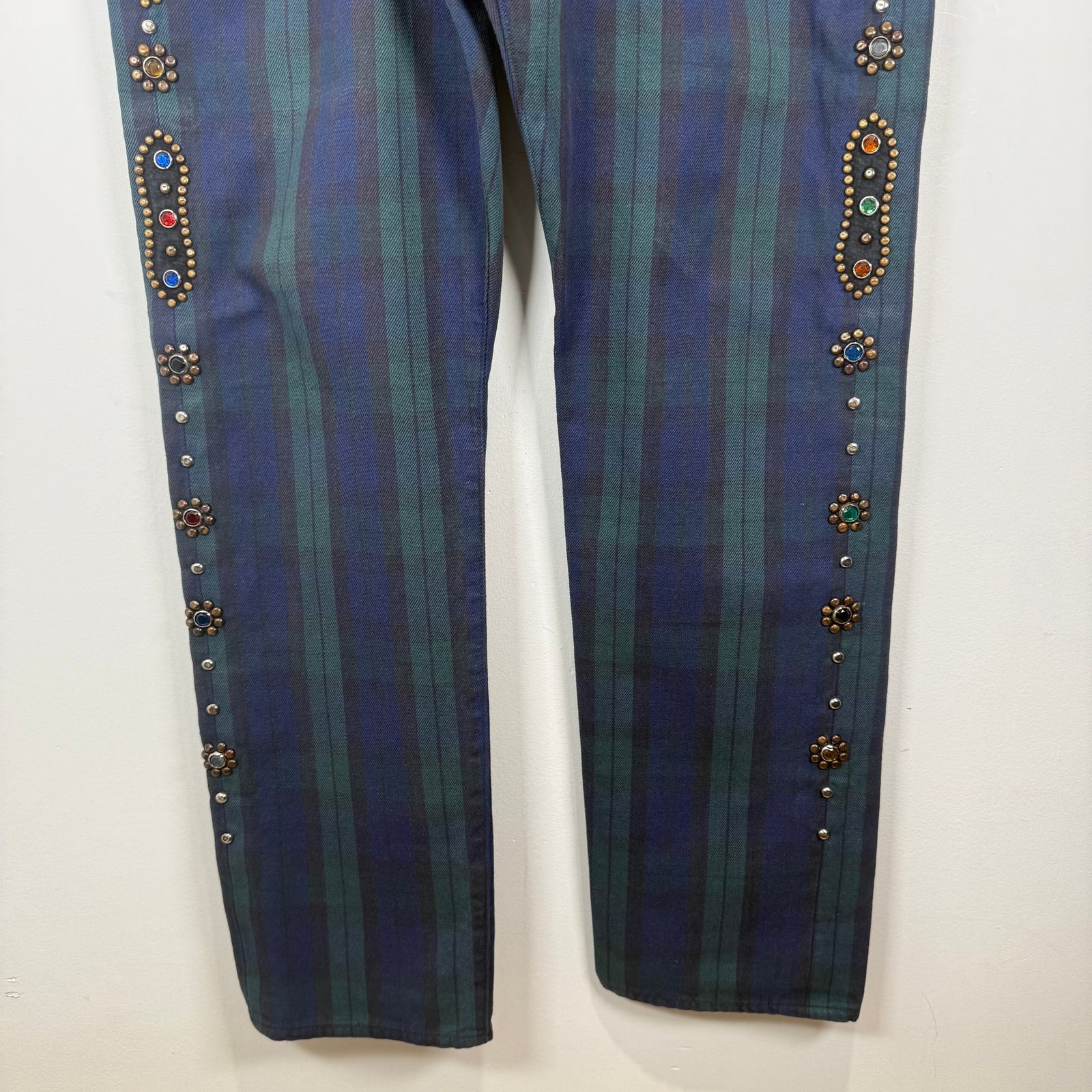 Kapital Plaid Blue/Green Gem Pants Size 38