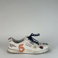 Chanel x Pharrel Williams Canvas Graffiti Multi Color Sneakers Size 44